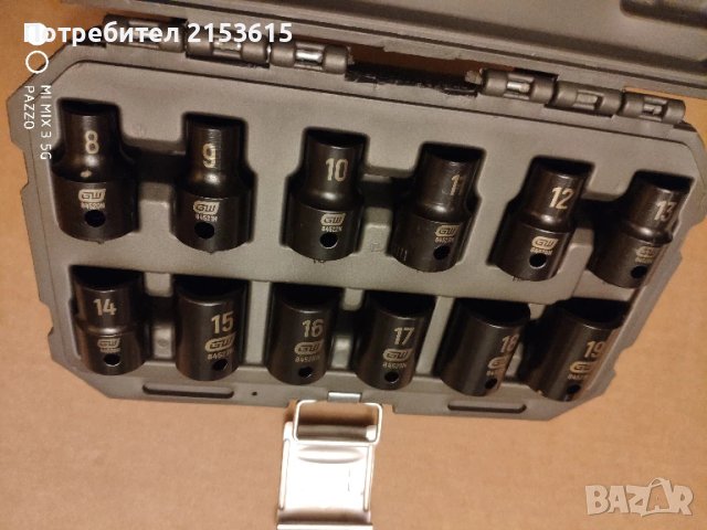 GEARWRENCH 1/2 12броя 8-19mm ударни вложки камъни хром-молибденова стомана, снимка 3 - Други инструменти - 51189939