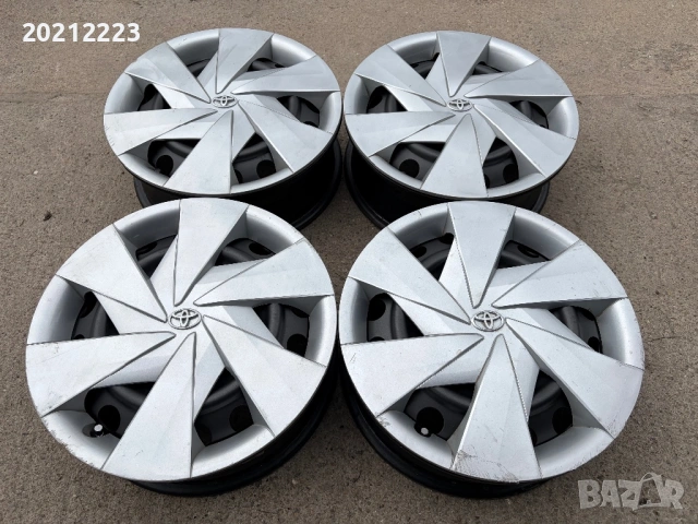 4 броя железни джанти + тасове за Toyota Yaris- Hybrid 15, снимка 2 - Гуми и джанти - 53998049