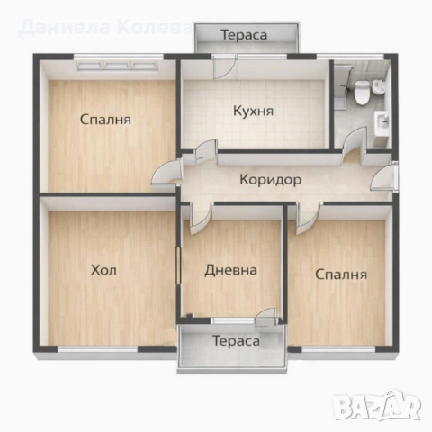 Тухлен етаж,  ВТОРИ, с двор