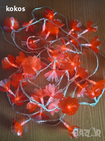 Многоцветни лампички червени цветя, снимка 3 - Декорация за дома - 51598357