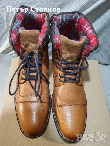 Удобни мъжки боти от естествена кожа Paul Vesterbro №44, снимка 4 - Мъжки боти - 52522891