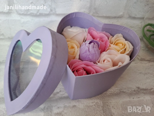 Мини сърца,кутия,рози,подарък, снимка 2 - Подаръци за жени - 53797201