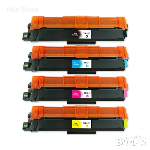 Нов Комплект от 4 тонера TN247 с чип черен, син, червен, жълт