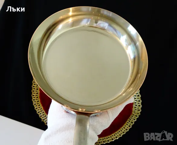 Меден тиган,чиста червена мед 700 гр.,калайдисан. , снимка 3 - Антикварни и старинни предмети - 50423053