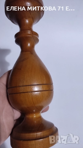 Свещник от дърво 22 см, снимка 2 - Декорация за дома - 52900443
