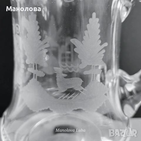 Халба от кристално стъкло Egermann , снимка 4 - Други ценни предмети - 54286091