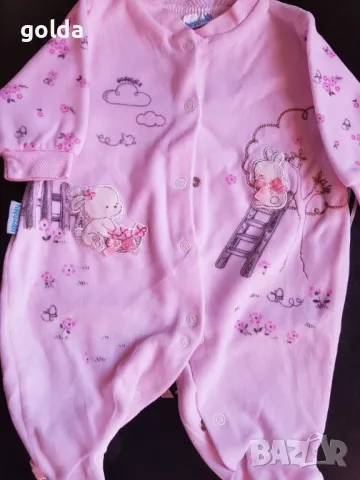 Плюшени,финни  розови бебешки гащеризони 2бр. , снимка 2 - Бебешки гащеризони - 49769884