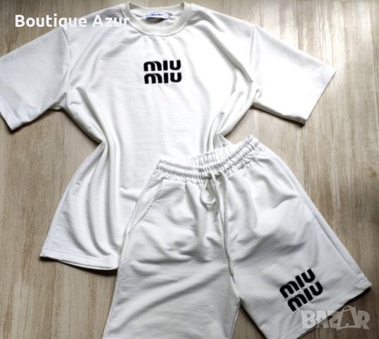 памучни дамски екипи тениска и къси панталонки Miu Miu , снимка 5 - Спортни екипи - 45872187