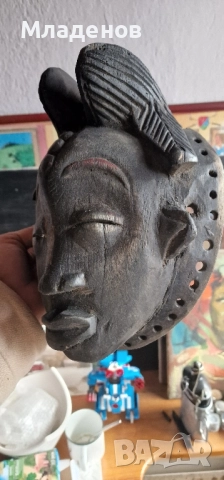 Африканска дървена маска ., снимка 5 - Антикварни и старинни предмети - 52731975