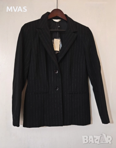 Ново дамско черно официално сако с блестящи нишки S M