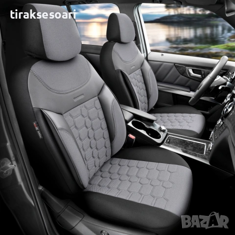 Луксозна тапицерия OTOM Carbon Design сива със сив шев – универсален комплект, снимка 3 - Аксесоари и консумативи - 53625219