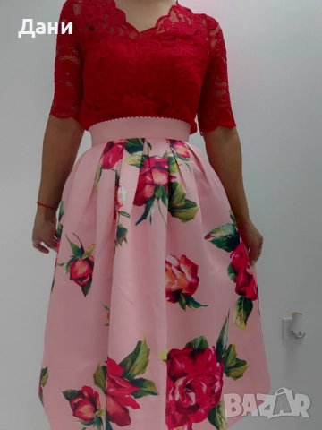 пола сатен миди дължина 34рр, снимка 3 - Поли - 52561650