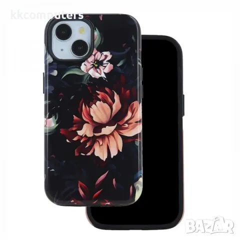 Калъф силикон Decor Peony за iPhone 15 6.1 Баркод : 3129860, снимка 1 - Резервни части за телефони - 46899332