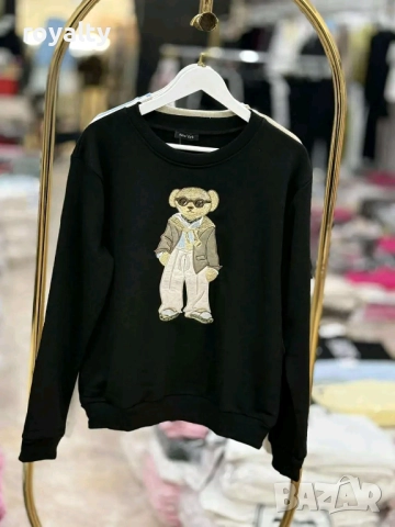 Дамска Блуза с Мече Различни Цветове , снимка 2 - Блузи с дълъг ръкав и пуловери - 52933929