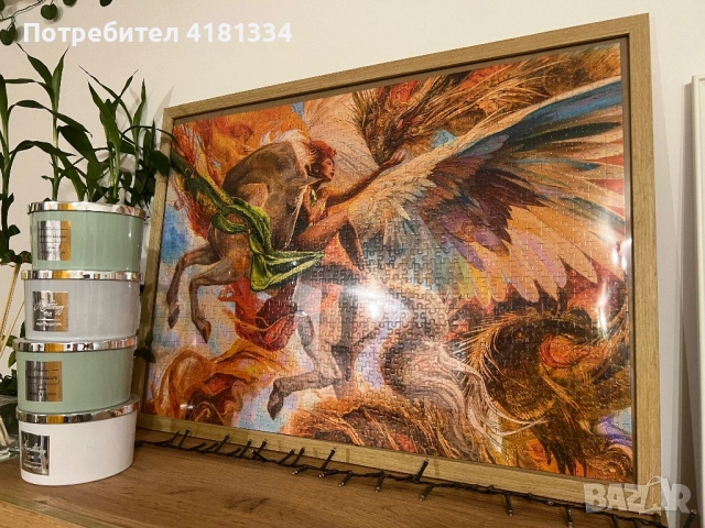 Пъзели с рамки залепени на картина 