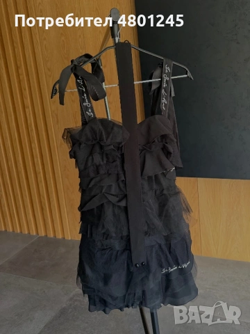 Черна бутикова рокля AVIN – Етажиран тюл и детайли