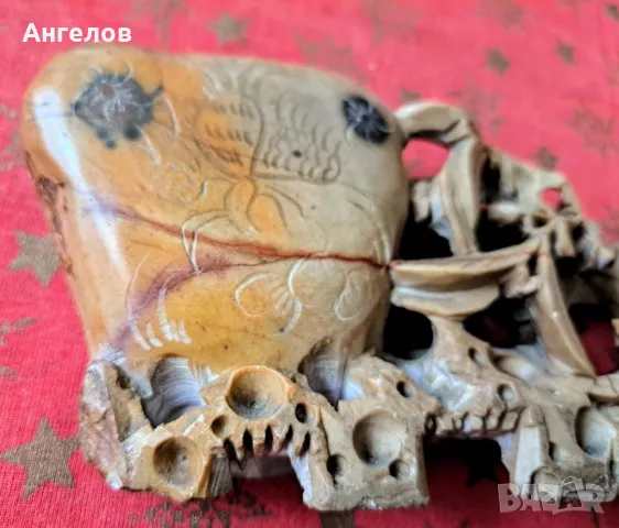 Уникат! ХIХ век!Богата резба върху сапунен камък, снимка 5 - Антикварни и старинни предмети - 49645724