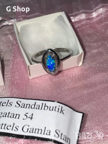 Сребърен пръстен Син опал Австралия