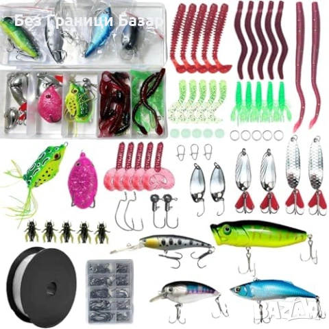 Нов Риболовен сет 164 части – реалистични примамки за сладка и солена вода