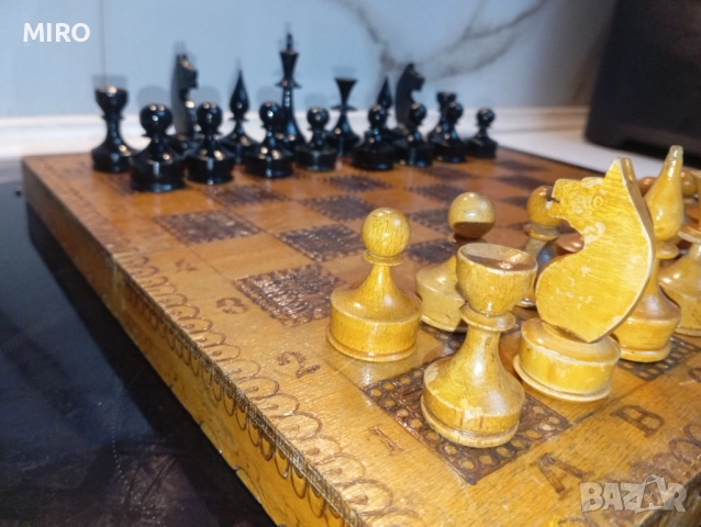 Шах с дървени фигури, снимка 4 - Шах и табла - 52528308