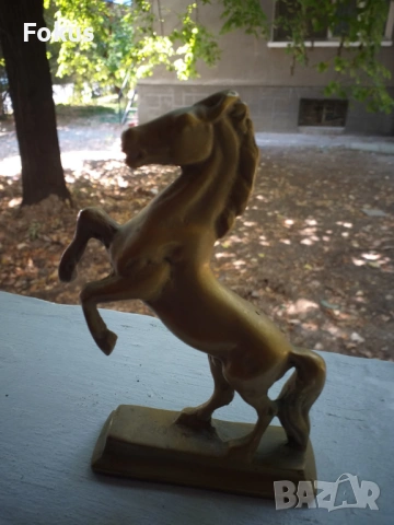 КОН СТАТУЕТКА ФИГУРА ПЛАСТИКА СКЛУПТУРА БРОНЗ МЕСИНГ, снимка 2 - Антикварни и старинни предмети - 53519134