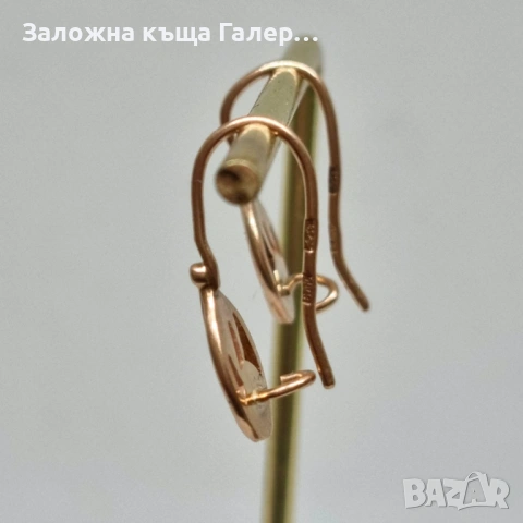 Златни обеци – съветско злато, проба 583, 2,83г, снимка 4 - Обеци - 54216010