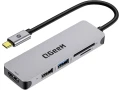 QGeeM USB C хъб 5 в 1, USB C към HDMI адаптер, 4K HDMI, SD/TF, снимка 1