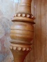 Уникален дървен свещник, висок 59 см, 36 на дървената част.Дебела свещ., снимка 2