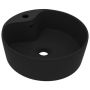 vidaXL Луксозна мивка с преливник черен мат 36x13 см керамика(SKU:147041, снимка 1 - Мивки - 46030630
