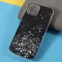 Силиконов калъф Sparkle Starry Sky за iPhone 13 mini, Черен, снимка 3