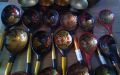Лот от 12 руски дървени чаши Хохлома и 18 руски лъжици Хохлома, снимка 2