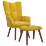 vidaXL Релакс стол с табуретка, горчица жълто, кадифе(SKU:328069, снимка 1 - Столове - 45811694