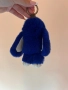 Тъмно синьо пухено зайче с халка за закачане на ключове или чанта 💙, снимка 5