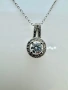 Сребърно колие с мойсанит (диамант) 0.5 карата, снимка 3