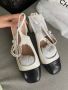 Бели обувки с перли на малък ток Шанел Chanel , снимка 1 - Дамски обувки на ток - 45782890