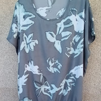 Макси цветна копринена блуза за лятото., снимка 1 - Блузи с дълъг ръкав и пуловери - 45012886