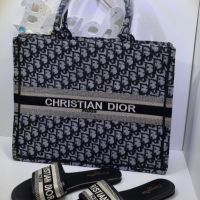 Дамски комплект чехли и чанта Christian Dior висок клас ААА+, снимка 1 - Чехли - 45784302