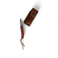 Елегантен Ръчно Изработен Сгъваем Нож с Кожен Калъф, снимка 6 - Ножове - 45666483
