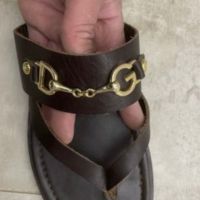 Продавам стилни мъжки чехли от естествена кожа, снимка 2 - Мъжки чехли - 45372812