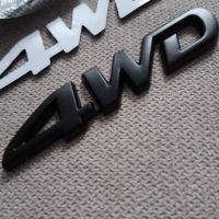 Черна метална релефна емблема 4WD за залепване на кола автомобил джип , снимка 1 - Аксесоари и консумативи - 45344715