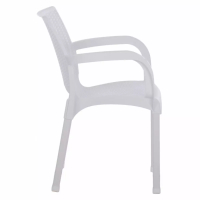 Полипропиленов стол с подлакътници - Бял, снимка 4 - Столове - 44979190