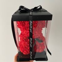 Мече от рози в луксозна кутия, снимка 1 - Романтични подаръци - 45540127