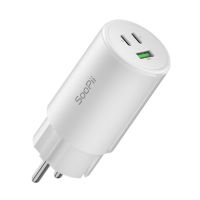 SooPii USB C зарядно устройство, 65 W бързо компактно GAN зарядно устройство с 3 порта USB C зарядно, снимка 1 - Оригинални зарядни - 45465881