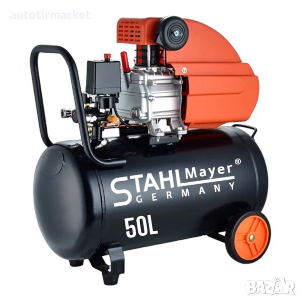 Електрически компресор STAHLMAYER, 50л, 1.5kW, снимка 1