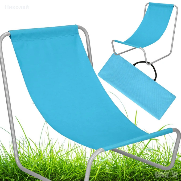 Градински сгъваем туристически стол – преносим плажен стол с чанта, снимка 1