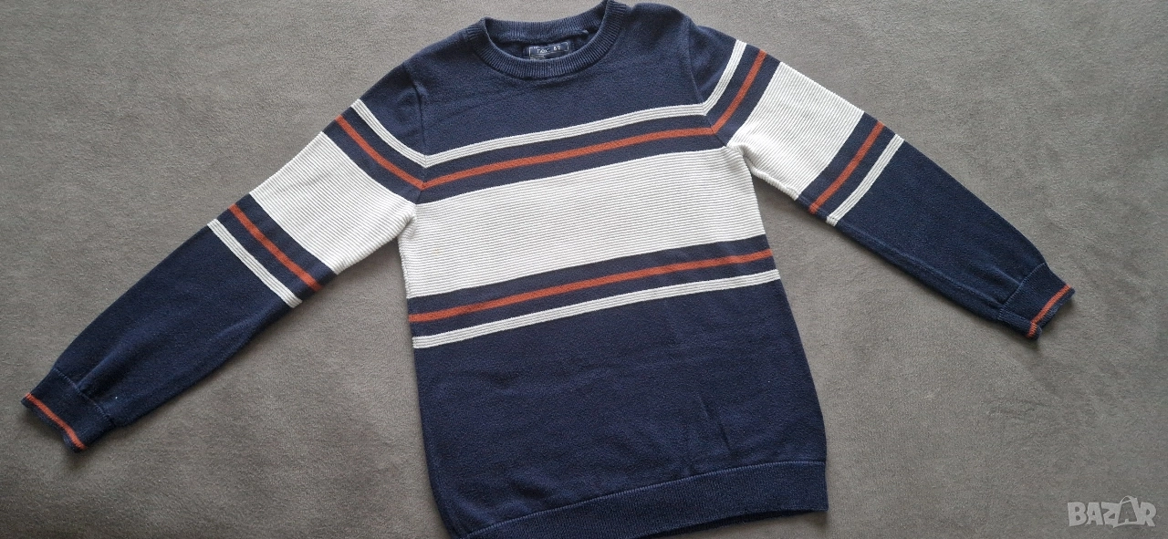7-8г 128см Блуза с дълъг ръкав пуловер райе, без следи от употреба , снимка 1
