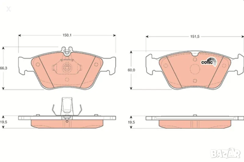 SIMER 693 Накладки предни MERCEDES-BENZ S-класа E-класа C-класа SLK 1992-2004 OE 0024204420         , снимка 1