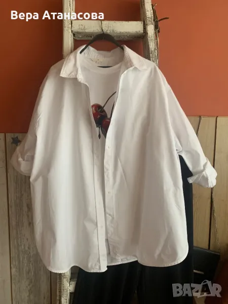🍍🍍🍍 Oversized бяла риза H&M🍒, снимка 1