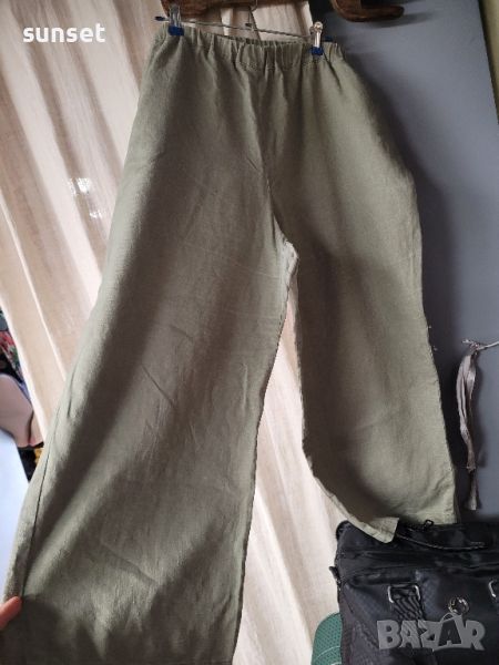 ЛЕНЕН зелен панталон- XXL, снимка 1