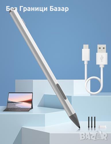 Нов Стилус Surface Pro с USB-C Бързо Зареждане и LED Индикатор Писалка таблет, снимка 1